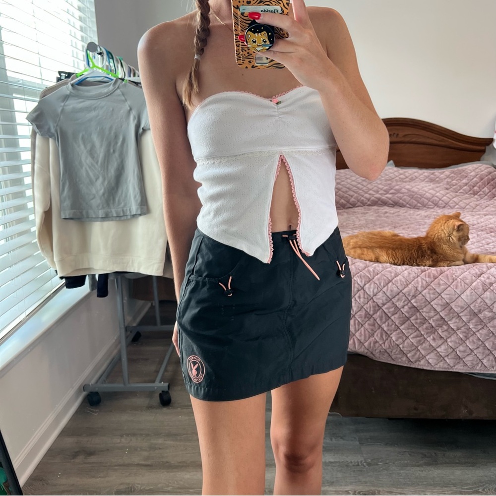 Playboy black mini skirt w/ pink detailing